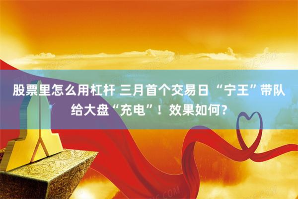 股票里怎么用杠杆 三月首个交易日 “宁王”带队给大盘“充电”！效果如何？