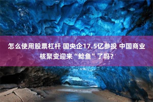 怎么使用股票杠杆 国央企17.5亿参投 中国商业核聚变迎来“鲶鱼”了吗？