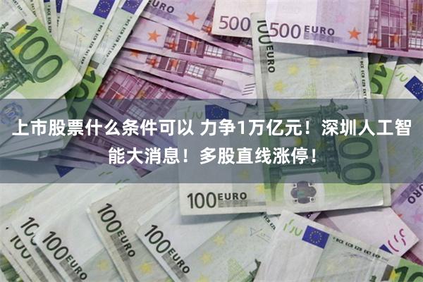 上市股票什么条件可以 力争1万亿元！深圳人工智能大消息！多股直线涨停！