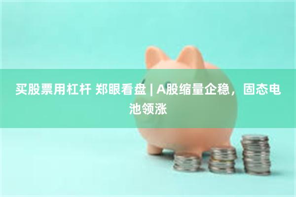 买股票用杠杆 郑眼看盘 | A股缩量企稳，固态电池领涨