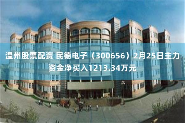 温州股票配资 民德电子（300656）2月25日主力资金净买入1213.34万元