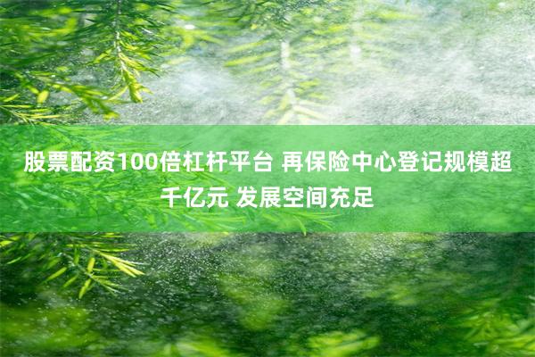 股票配资100倍杠杆平台 再保险中心登记规模超千亿元 发展空间充足