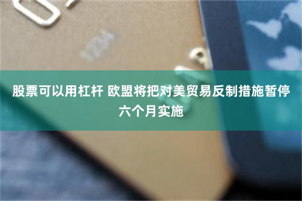 股票可以用杠杆 欧盟将把对美贸易反制措施暂停六个月实施